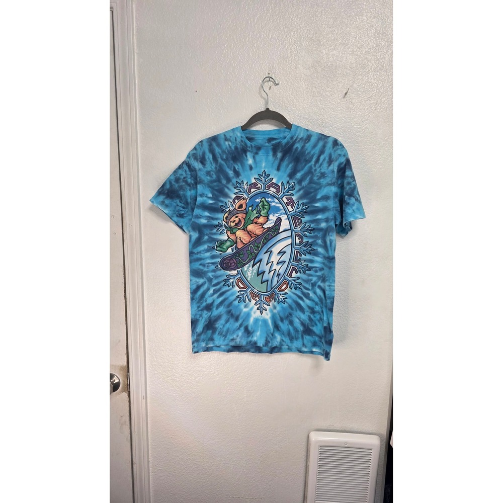 Vintage Grateful Dead T-Shirt Mens M Luquid Blue Tie Dye Excellent